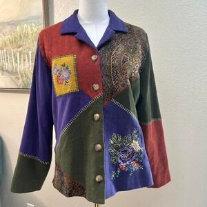 Koret 90s Patchwork Cottagecore Embroidered Jacket‎ Size S/M